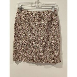 VTG‎ 90s Casual Corner Mini Skirt Womens Size 10 Green Red Floral Boho Cottage